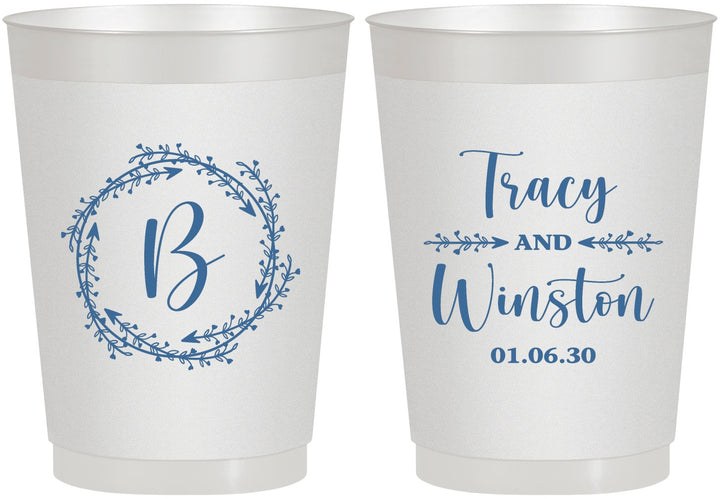 Personalized Wedding 10 oz Frosted Cups - Monogram | 804
