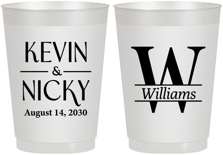 Personalized Wedding 10 oz Frosted Cups - Monogram | 806