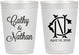 Personalized Wedding 10 oz Frosted Cups - Two Letter Monogram | 807