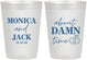 Personalized Wedding 10 oz Frosted Cups - About Damn Time | 809