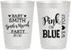 Personalized Baby Shower 10 oz Frosted Cups - Gender Reveal Pink Or Blue | 90012