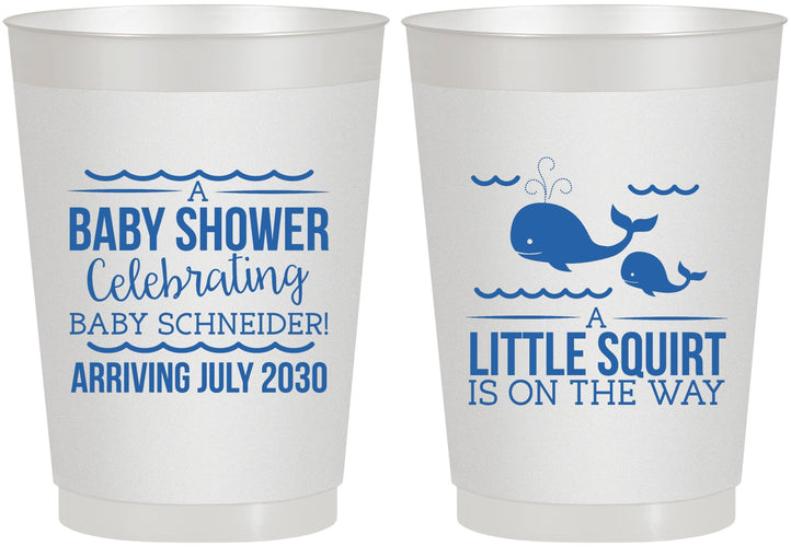 Personalized Baby Shower 10 oz Frosted Cups - Mermaid On Her Way | 90044