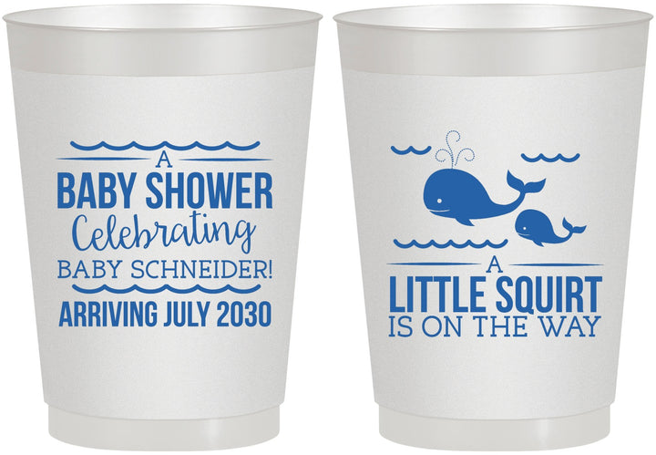 Personalized Baby Shower 10 oz Frosted Cups - Mermaid On Her Way | 90044