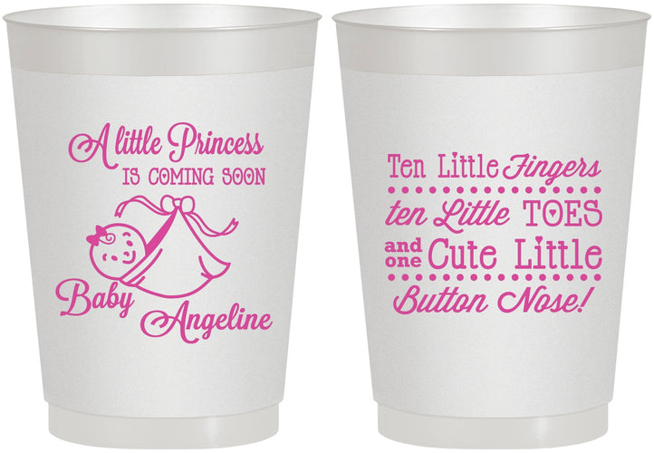 Personalized Baby Shower 10 oz Frosted Cups - Little Princess | 90066