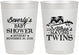 Personalized Baby Shower 10 oz Frosted Cups - Twins Baby Owls | 90074