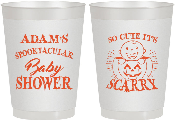 Personalized Baby Shower 10 oz Frosted Cups - So Cute Halloween | 90088