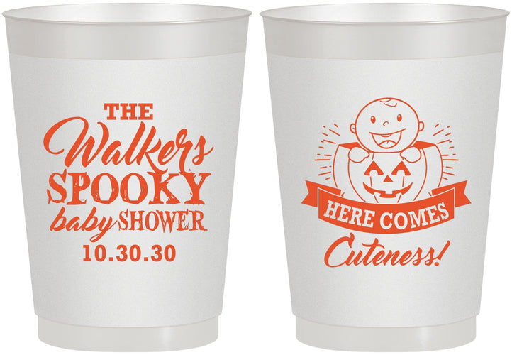 Personalized Baby Shower 10 oz Frosted Cups - Cuteness Halloween | 90089