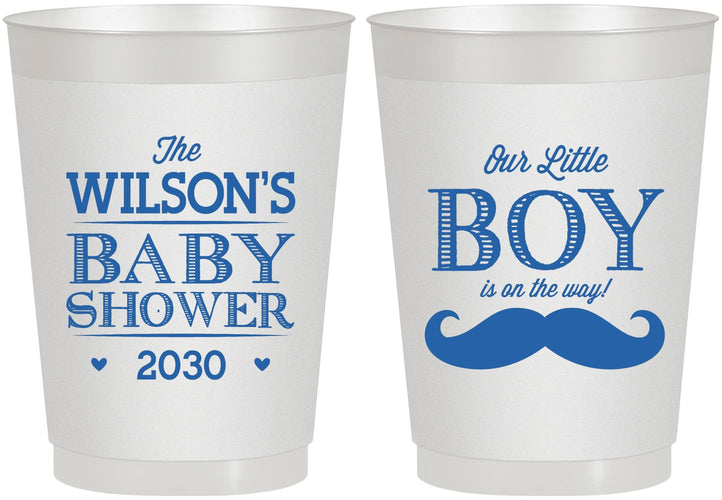 Personalized Baby Shower 10 oz Frosted Cups - Little Boy | 90092