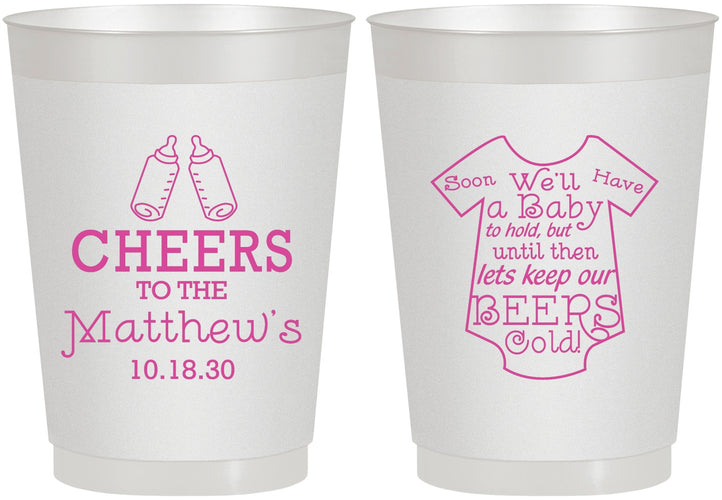 Personalized Baby Shower 10 oz Frosted Cups - Bottle | 90094