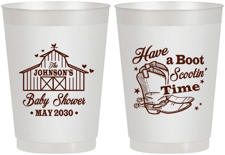 Personalized Baby Shower 10 oz Frosted Cups - Farm Country | 90107