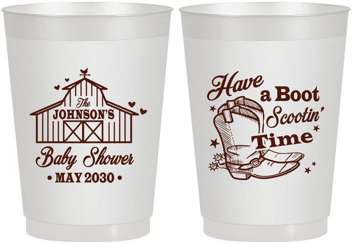 Personalized Baby Shower 10 oz Frosted Cups - Farm Country | 90107