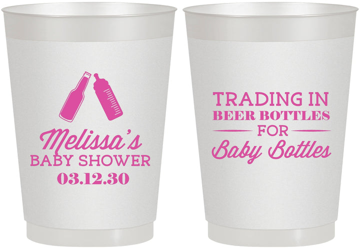 Personalized Baby Shower 10 oz Frosted Cups - Bottles | 90115