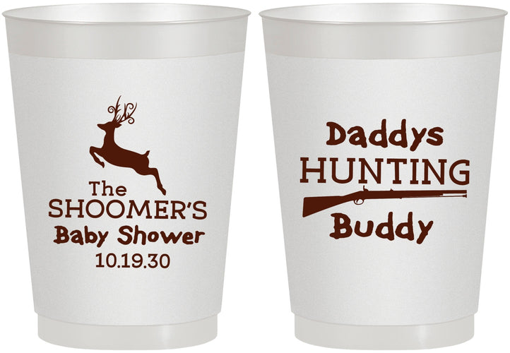 Personalized Baby Shower 10 oz Frosted Cups - Hunting Deer | 90118