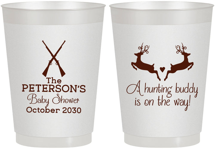 Personalized Baby Shower 10 oz Frosted Cups - Hunting Buddy | 90125
