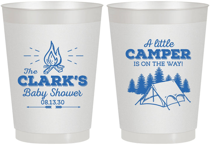 Personalized Baby Shower 10 oz Frosted Cups - Little Camper | 90129