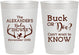 Personalized Baby Shower 10 oz Frosted Cups - Gender Reveal Buck Or Doe | 90131