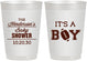 Personalized Baby Shower 10 oz Frosted Cups - Football | 90142