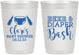 Personalized Baby Shower 10 oz Frosted Cups - Beer Diapers Bash | 90151