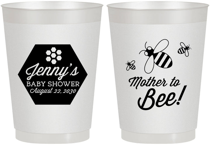 Personalized Baby Shower 10 oz Frosted Cups - Mother To Bee | 90153