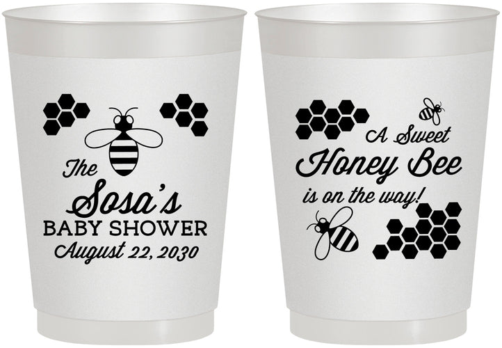 Personalized Baby Shower 10 oz Frosted Cups - Honey Bee | 90154