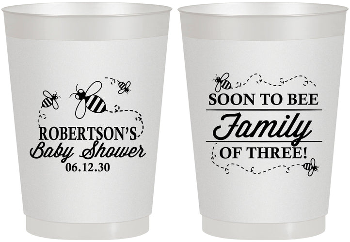 Personalized Baby Shower 10 oz Frosted Cups - Bee Family | 90155