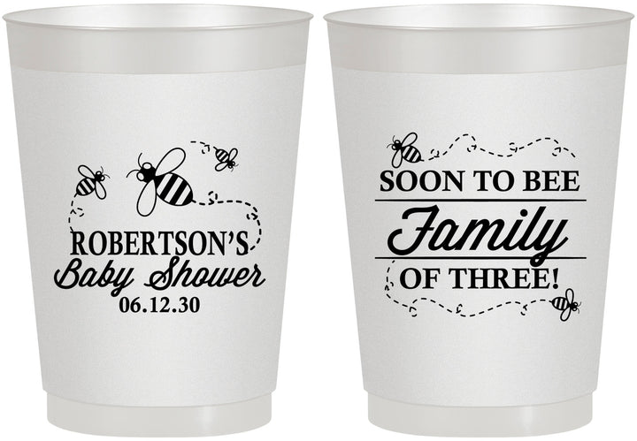 Personalized Baby Shower 10 oz Frosted Cups - Bee Family | 90155