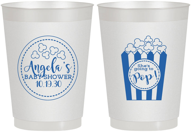 Personalized Baby Shower 10 oz Frosted Cups - Shes Going To Pop | 90159