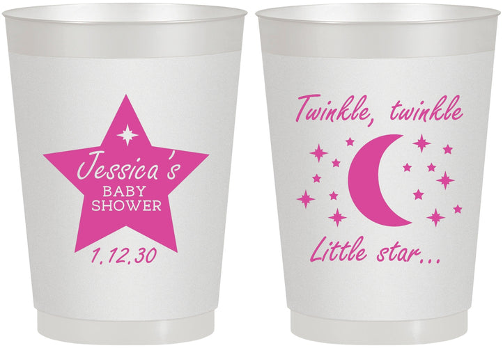 Personalized Baby Shower 10 oz Frosted Cups - Twinkle Twinkle Little Star | 90168