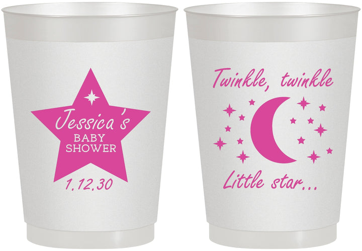 Personalized Baby Shower 10 oz Frosted Cups - Twinkle Twinkle Little Star | 90168