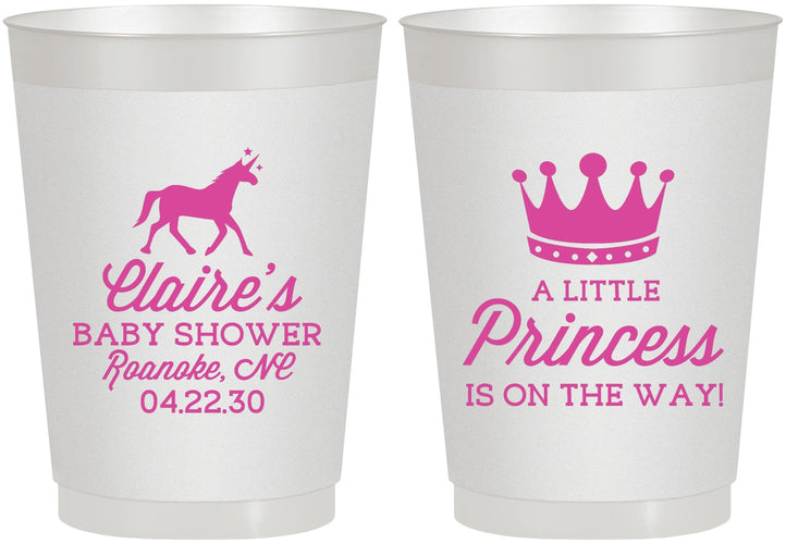 Personalized Baby Shower 10 oz Frosted Cups - Little Princess | 90174