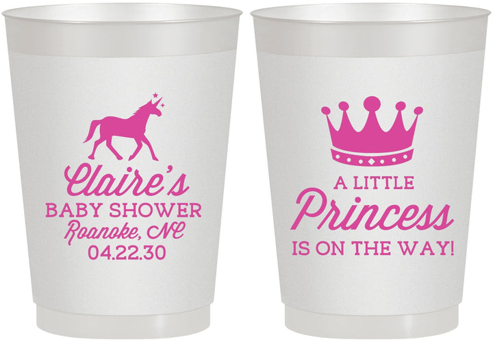 Personalized Baby Shower 10 oz Frosted Cups - Little Princess | 90174