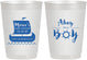 Personalized Baby Shower 10 oz Frosted Cups - Ahoy It’s A Boy | 90177