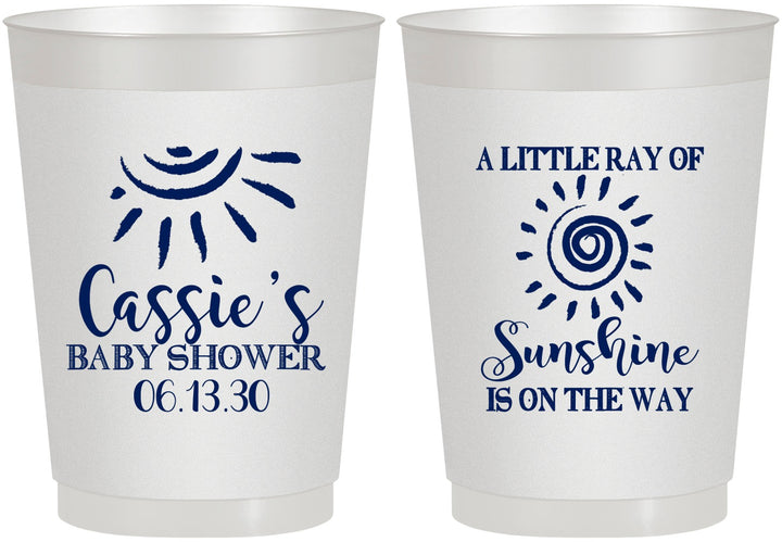 Personalized Baby Shower 10 oz Frosted Cups - Sunshine | 90179