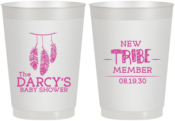 Personalized Baby Shower 10 oz Frosted Cups - Tribe Member | 90183