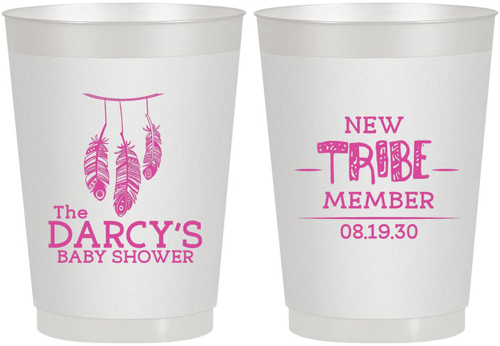 Personalized Baby Shower 10 oz Frosted Cups - Tribe Member | 90183