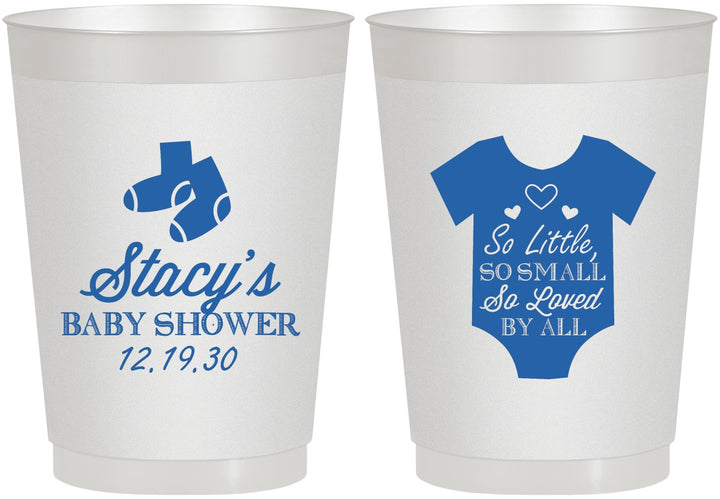 Personalized Baby Shower 10 oz Frosted Cups - Loved By All | 90188