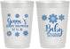Personalized Baby Shower 10 oz Frosted Cups - Christmas Snowflakes | 90192
