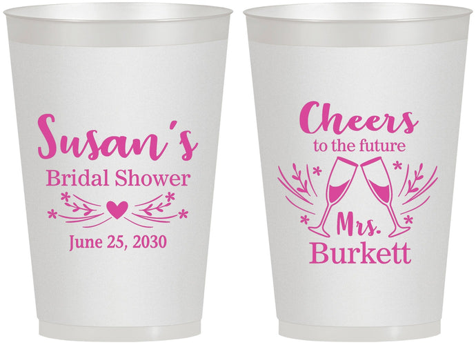 Personalized Bridal Shower 12 oz Frosted Cups - Future Mrs | 100005