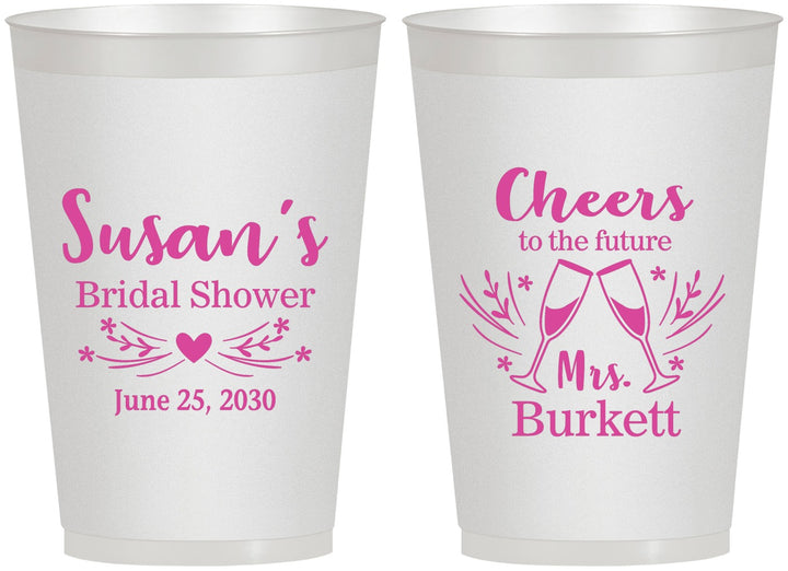 Personalized Bridal Shower 12 oz Frosted Cups - Future Mrs | 100005