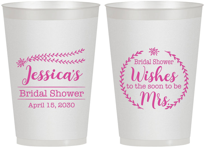 Personalized Bridal Shower 12 oz Frosted Cups - Soon To Be Mrs | 100009