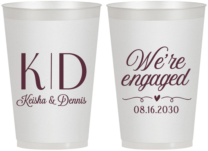 Personalized Engagement 12 oz Frosted Cups - We Are Engaged | 10001