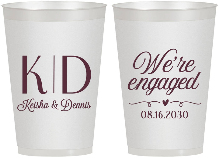 Personalized Engagement 12 oz Frosted Cups - We Are Engaged | 10001