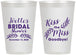 Personalized Bridal Shower 12 oz Frosted Cups - Kiss The Miss Goodbye | 100010