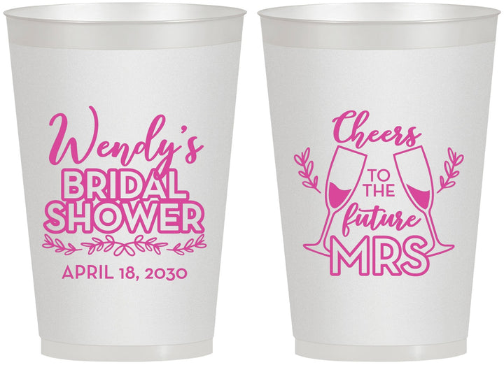 Personalized Bridal Shower 12 oz Frosted Cups - Future Mrs | 100011