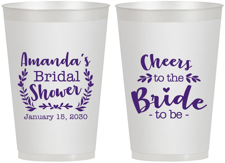 Personalized Bridal Shower 12 oz Frosted Cups - Cheers To The Bride | 100014
