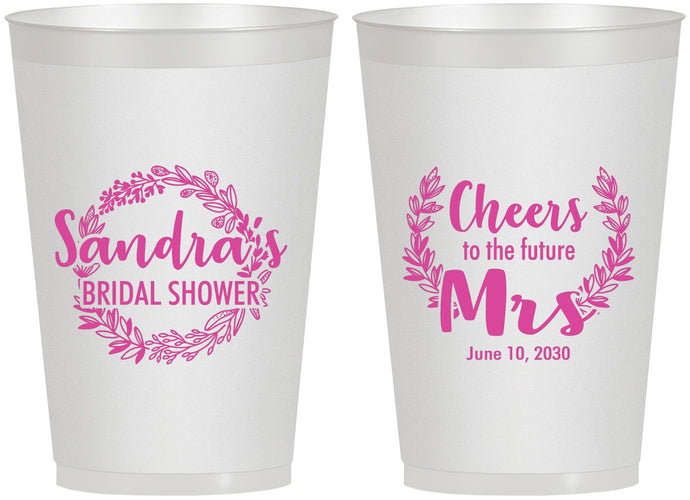 Personalized Bridal Shower 12 oz Frosted Cups - Future Mrs | 100015