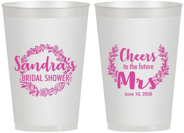 Personalized Bridal Shower 12 oz Frosted Cups - Future Mrs | 100015