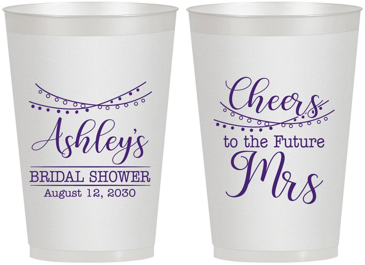 Personalized Bridal Shower 12 oz Frosted Cups - Future Mrs | 100018