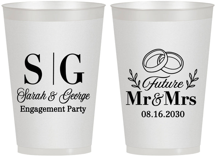 Personalized Engagement 12 oz Frosted Cups - Future Mr And Mrs | 10002