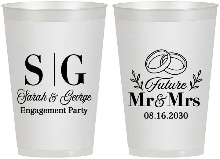 Personalized Engagement 12 oz Frosted Cups - Future Mr And Mrs | 10002
